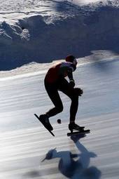 Plakat lekkoatletka wyścig lód sport krzywa