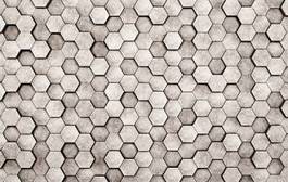Fototapeta wall of concrete hexagons as wallpaper or background