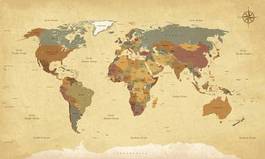 Naklejka retro glob mapa stary świat