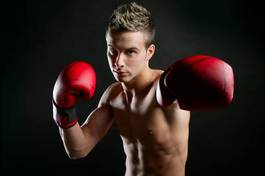 Plakat ciało bokser przystojny mężczyzna