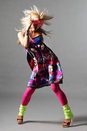 Plakat dziewczynka tancerz dyskoteka piękny