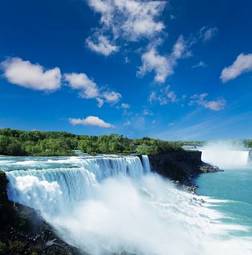 Plakat kanada natura tęcza wodospad