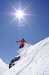 Plakat śnieg ruch alpy sporty zimowe