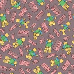 Fotofirana seamless pattern with lego characters and lego blocks