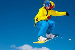 Fotoroleta niebo śnieg snowboard