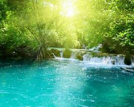 Obraz na płótnie ruch słońce wodospad kaskada lato