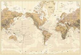 Plakat wschód kontynent morze gwiazda mapa