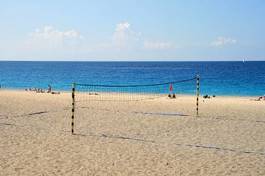 Plakat mecz piłka siatkówka plażowa morze plaża