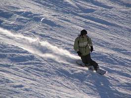 Plakat dolina śnieg błękitne niebo snowboard francja