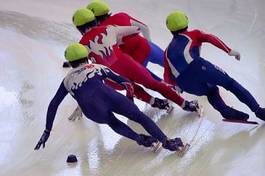 Plakat sport lód lekkoatletka wyścig grupa