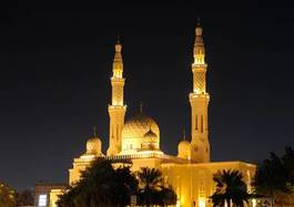 Plakat meczet światło minaret muzułmańskie