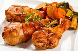 Fotoroleta kurczak zdrowy jedzenie warzywo menu