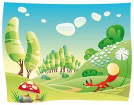 Plakat trawa krajobraz warzywo