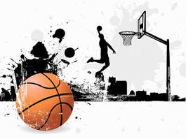Plakat ruch sport piłka koszykówka sztuka