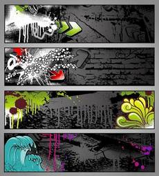 Plakat zestaw stylów graffiti