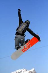 Plakat śnieg sport narty snowboard