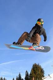 Plakat snowboard narty śnieg sport zimą