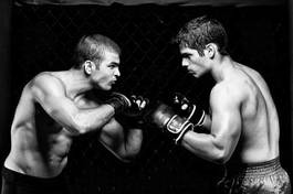Plakat ludzie bokser lekkoatletka sztuki walki boks