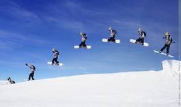 Naklejka narty ruch snowboard