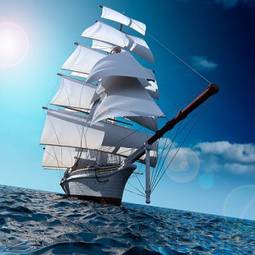 Naklejka woda vintage żeglarstwo rejs transport