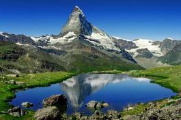 Plakat matterhorn góra szwajcaria alpy zermatt