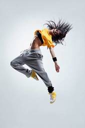 Naklejka dziewczynka break dance fitness kobieta hip-hop
