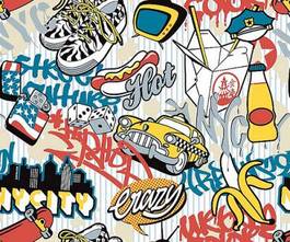 Plakat elementy ny w graffiti