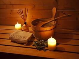 Fotoroleta jedzenie świeca sauna zdrowie zdrowy