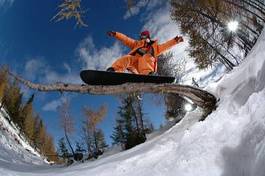 Obraz na płótnie snowboard śnieg słońce zabawa sport