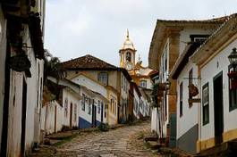 Plakat brazylia ulica starodawny dom