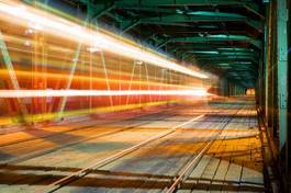 Obraz na płótnie warszawa most tramwaj