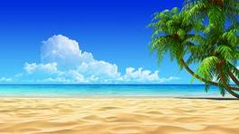 Plakat palmy i czysty tropikalny piasek na plaży
