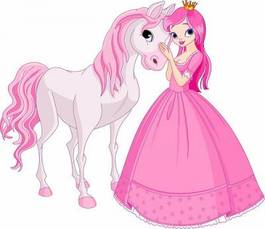Plakat piękna księżniczka i koń