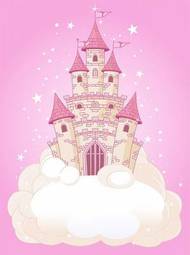 Fotoroleta różowe niebo i zamek