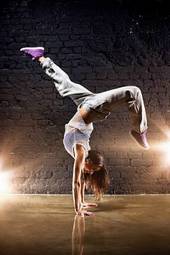 Plakat kobieta hip-hop moda break dance nowoczesny