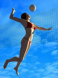 Obraz na płótnie zdrowy kobieta plaża ruch siatkówka
