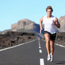 Plakat jogging droga natura ciało ćwiczenie