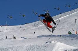 Plakat snowboard góra alpy narty śnieg