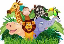 Plakat las afryka zabawa słoń fauna