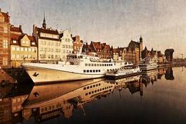 Plakat gdańsk antyczny statek sztuka łódź