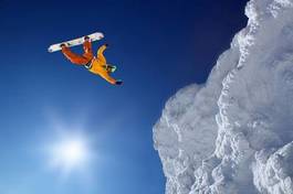 Plakat snowboard sport mężczyzna
