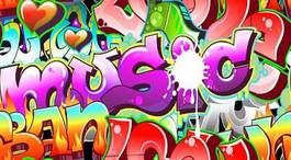 Plakat graffiti hip-hop wzór ulica