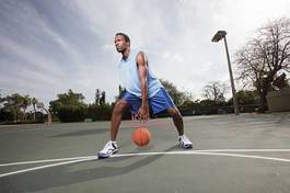 Naklejka przystojny koszykówka piłka zdrowie wellnes
