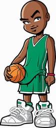 Plakat chłopiec piłka koszykówka