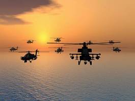 Plakat słońce 3d wojskowy morze lotnictwo
