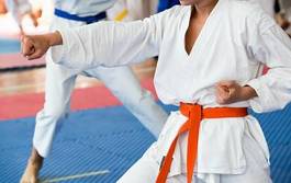 Plakat sport sztuki walki siła karatecy