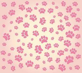 Plakat tapeta z różowymi kocimi łapami