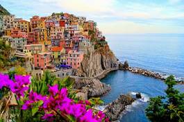 Plakat panoramiczny widok włoski