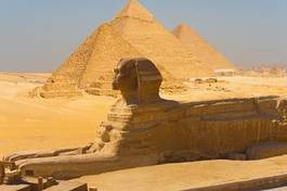 Plakat piramida niebo pustynia egipt
