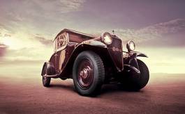 Fotoroleta ulica niebo samochód vintage